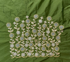 NR410MG -Mahendi Green Colour Computer Work Blouse