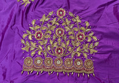 NR1296PR -Purple Colour Computer Maggam Work Blouse