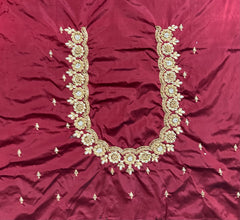 NR1149DM -Dark Maroon Colour Computer Maggam Work Blouse
