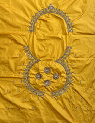 NR1129Y -Yellow Colour Computer Maggam Work Blouse ( POT Neck)