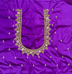 NR929PR- Purple Colour Computer Maggam Work Blouse