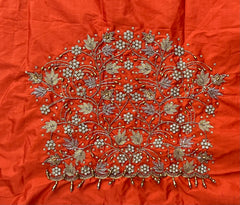 NR1299OR -Orange Colour Computer Maggam Work Blouse