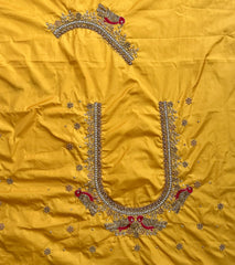 NR1059Y- Yellow Colour Computer Maggam Work Blouse