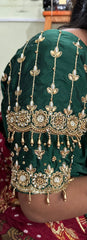NR1149BG - Bottle Green Colour Computer Maggam Work Blouse