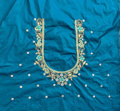 NR897RG -Rama Green Colour Computer Maggam Work Blouse