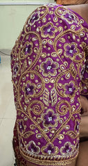 NR1300MP -Magenta Pink Colour Computer Maggam Work Blouse