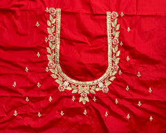 NR1320R- Red Colour Computer Maggam Work Blouse