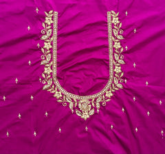 NR1249MP- Magenta Pink Colour Computer Maggam Work Blouse