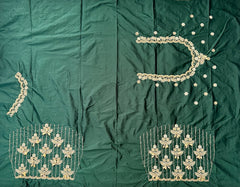 NR990BG - Bottle Green Colour Computer Maggam Work Blouse