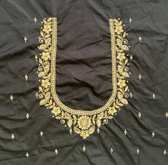 NR1249BL- Black Colour Computer Maggam Work Blouse