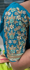 NR1320RG- Rama Green Colour Computer Maggam Work Blouse