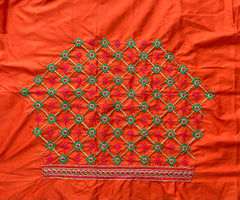 NR499OR- Orange Colour Computer Multi Work Blouse