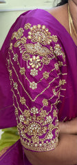 NR859MP -Magenta Pink Colour Computer Maggam Work Blouse