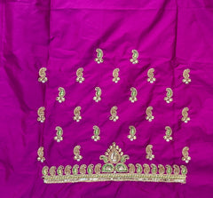 NR889MP - Magenta Pink Colour Computer Maggam Work Blouse