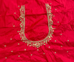 NR398TR - Tomato Red Colour Computer Work Blouse