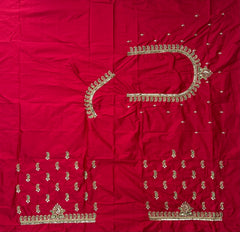 NR889R -Red Colour Computer Maggam Work Blouse
