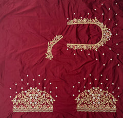 NR897M -Maroon Colour Computer Maggam Work Blouse