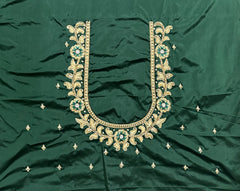 NR1296BG -Bottle Green Colour Computer Maggam Work Blouse