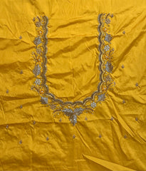 NR1298Y - Yellow Computer Maggam Work Blouse