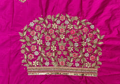 NR1320P - Pink Colour Computer Maggam Work Blouse