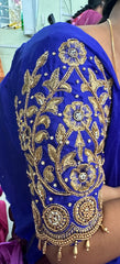 NR1296IB -Ink Blue Colour Computer Maggam Work Blouse
