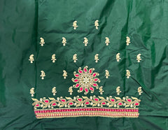 NR885BG - Bottle Green Colour Computer Maggam Work Blouse