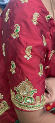 NR889M - Maroon Colour Computer Maggam Work Blouse