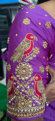 NR1059PR- Purple Colour Computer Maggam Work Blouse