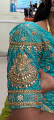 NR851SG - Sea Green Colour Computer Maggam Work Blouse