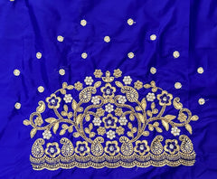 NR897IB -Ink Blue Colour Computer Maggam Work Blouse