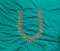 NR1296SG -Sea Green Colour Computer Maggam Work Blouse