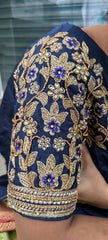 NR1320NB - Navy Blue Colour Computer Maggam Work Blouse