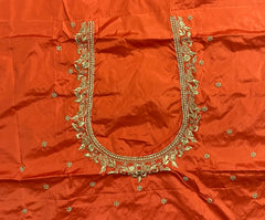 NR398OR - Orange Colour Computer Work Blouse