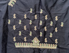 NR889BL - Black Colour Computer Maggam Work Blouse