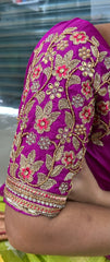 NR1320MP -Magenta Pink  Colour Computer Maggam Work Blouse