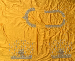 NR1050Y- Yellow Colour Computer Maggam Work Blouse ( Boat Neck Design Back Open)