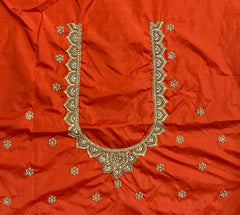 NR951OR -Orange Colour Computer Maggam Work Blouse