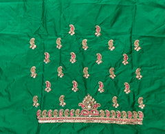 NR889G - Green Colour Computer Maggam Work Blouse
