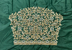 NR1300BG -Bottle Green Colour Computer Maggam Work Blouse