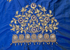 NR1296B -Blue Colour Computer Maggam Work Blouse