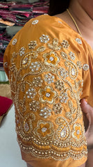 NR897MY -Mustard Yellow(Gandham) Colour Computer Maggam Work Blouse