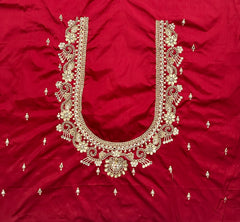 NR859M -Maroon Colour Computer Maggam Work Blouse
