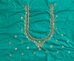 NR990SG- Sea Green Colour Computer Maggam Work Blouse