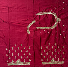 NR889M - Maroon Colour Computer Maggam Work Blouse