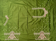 NR995MG -Mahendi  Green Colour Computer Maggam Work Blouse