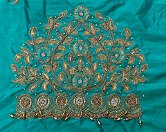 NR1296SG -Sea Green Colour Computer Maggam Work Blouse