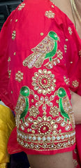 NR1059TR- Tomato  Red Colour Computer Maggam Work Blouse