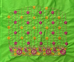 NR449PG - Parrot Green Colour Computer Multi Work Blouse