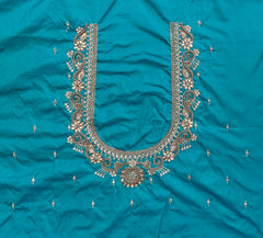 NR859SG -Sea Green Colour Computer Maggam Work Blouse