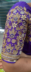 NR1320V- Violet  Colour Computer Maggam Work Blouse